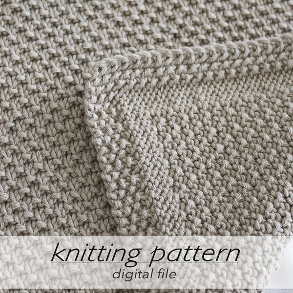 KNITTING PATTERN: Very Easy Baby Blanket | Newborn Blanket Project | DIY Baby Shower Gift | Toddler Throw | Aran Worsted 10ply #4 | Beginner