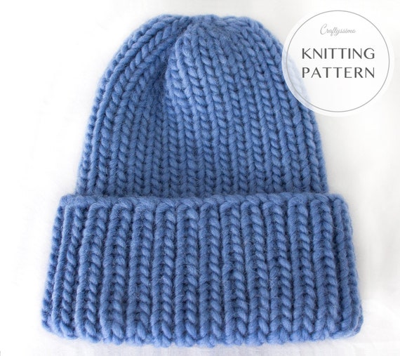 KNITTING PATTERN Classic 1x1 Rib Hat Winter Beanie Knit Etsy
