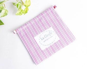 Small Leaves Beach Bag: Waterproof Lined Cotton Tote