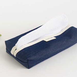 Zero Waste handkerchiefs Eco friendly Hankies White Reusable Cotton Tissues Optional Dispenser Box image 9