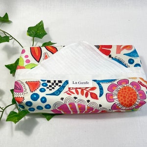 Lenços Zero Waste Algodão Orgânico | Lenços Ecológicos | Lenços de Algodão Reutilizáveis | Caixa Dispensadora Floral Opção Summer Vive