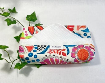 Zero Waste handkerchiefs Organic Cotton | Eco friendly Hankies | Reusable Cotton Tissues | Option Summer Vive Floral Dispenser Box