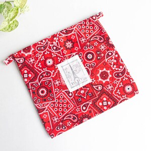 Baumwolle Strandtasche, Wet Bag Badeanzug Tasche, bunte Dry Bag, Pool Tasche, Wet Bikini Tasche, Strandtasche, Organizer Tasche, Red Paisley Muster