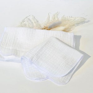 Zero Waste handkerchiefs Eco friendly Hankies White Reusable Cotton Tissues Optional Dispenser Box image 4