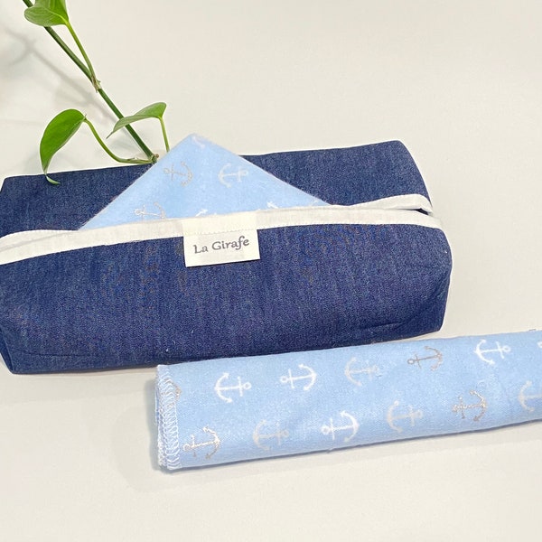 Zero Waste Tissues in Bamboo | Eco friendly reusable washable handkerchiefs | 12 Bamboo Tissues | Optional Dispenser Box