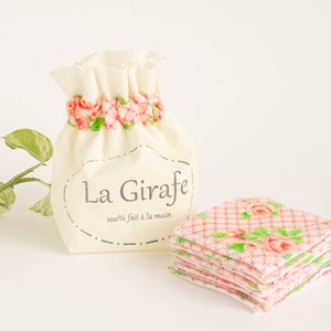 Zero Waste Cotton pads | Reusable makeup remover pads | Reusable Washable facial cleansing wipes | Cloth wipes | Roses Checks Pattern