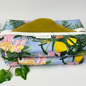 Lenços ecológicos | Lenços Zero Waste Algodão orgânico | Lenços de algodão reutilizáveis | Caixa dispensadora opcional Tropical