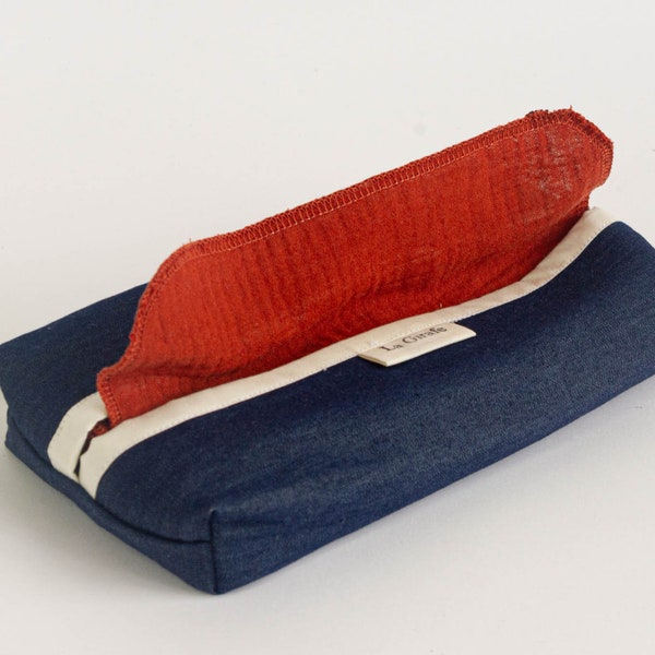 Zero Waste Handkerchiefs | Organic Cotton Hankies |  Reusable Cotton Tissues | Optional Blue Denim Dispenser Box