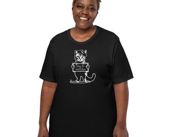 Viva La Revolution Katze - Unisex T-Shirt - Kitty - Politisch - Geschenk - Süß - French Beret - Geschenk - Punk - Anarchie - Rebel - Aktivist