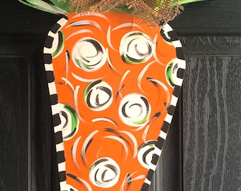 Carrot Door Hanger, Easter Door Hanger, Bunny Door Hanger, Spring Door Hanger, Wood Carrot Door Hanger