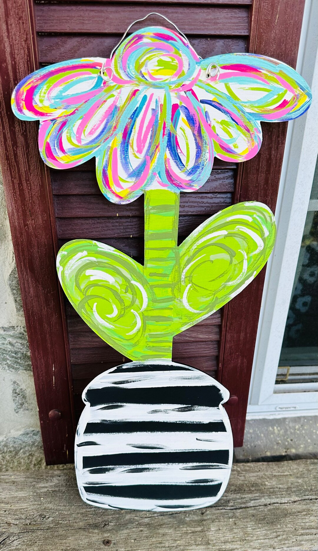 Bright Flower Door Hanger, Flower Door Hanger, Spring Door Hanger