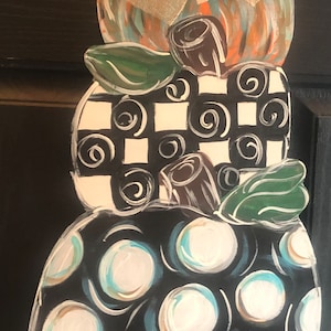 Fall Door Hanger, Pumpkin Door Hanger, Stacked Pumpkin Door Hanger. Fall Pumpkin Door Hanger, Wood Door Hanger, Fall Decor