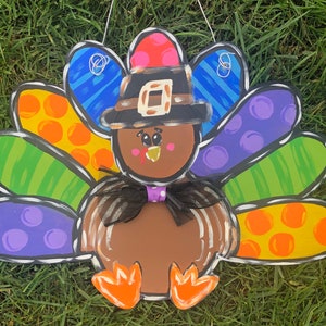 Turkey Door Hanger, Fall Door Hanger, Thanksgiving Door Hanger, Wood Door Hanger