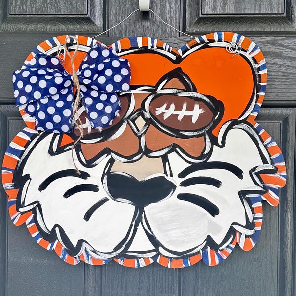 Auburn Tigers Football Door Hanger: Game Day Decor