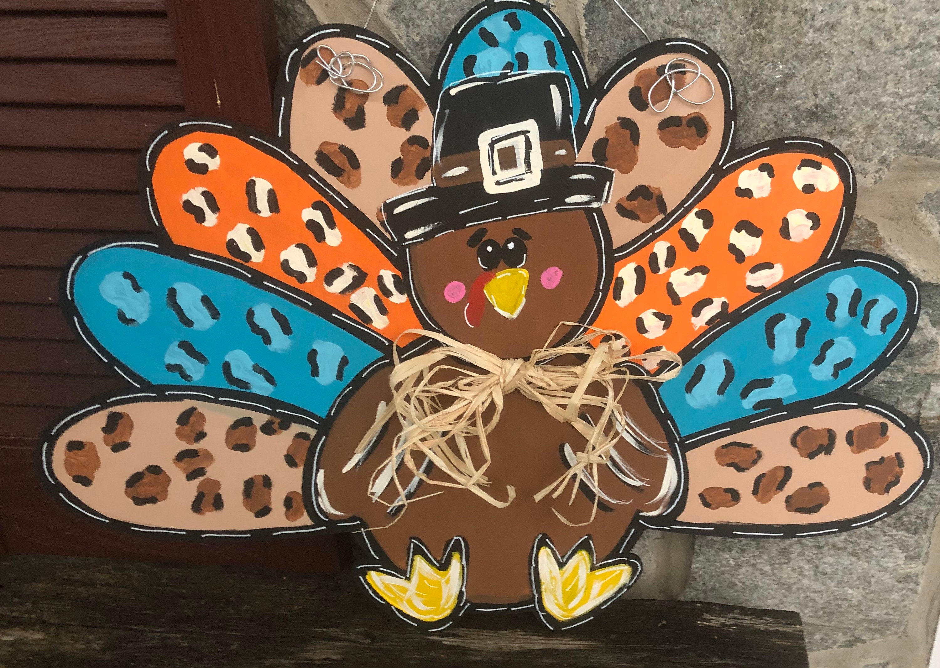 Turkey Door Hanger Thanksgiving Door Hanger Sign Turkey Etsy 日本