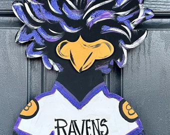 Baltimore Ravens Wreath, NFL Ravens,  Football Wreath, Ravens Door Sign, Ravens Fan Gift, Ravens Decor, Unique Ravens Decor, Ravens Man Cave