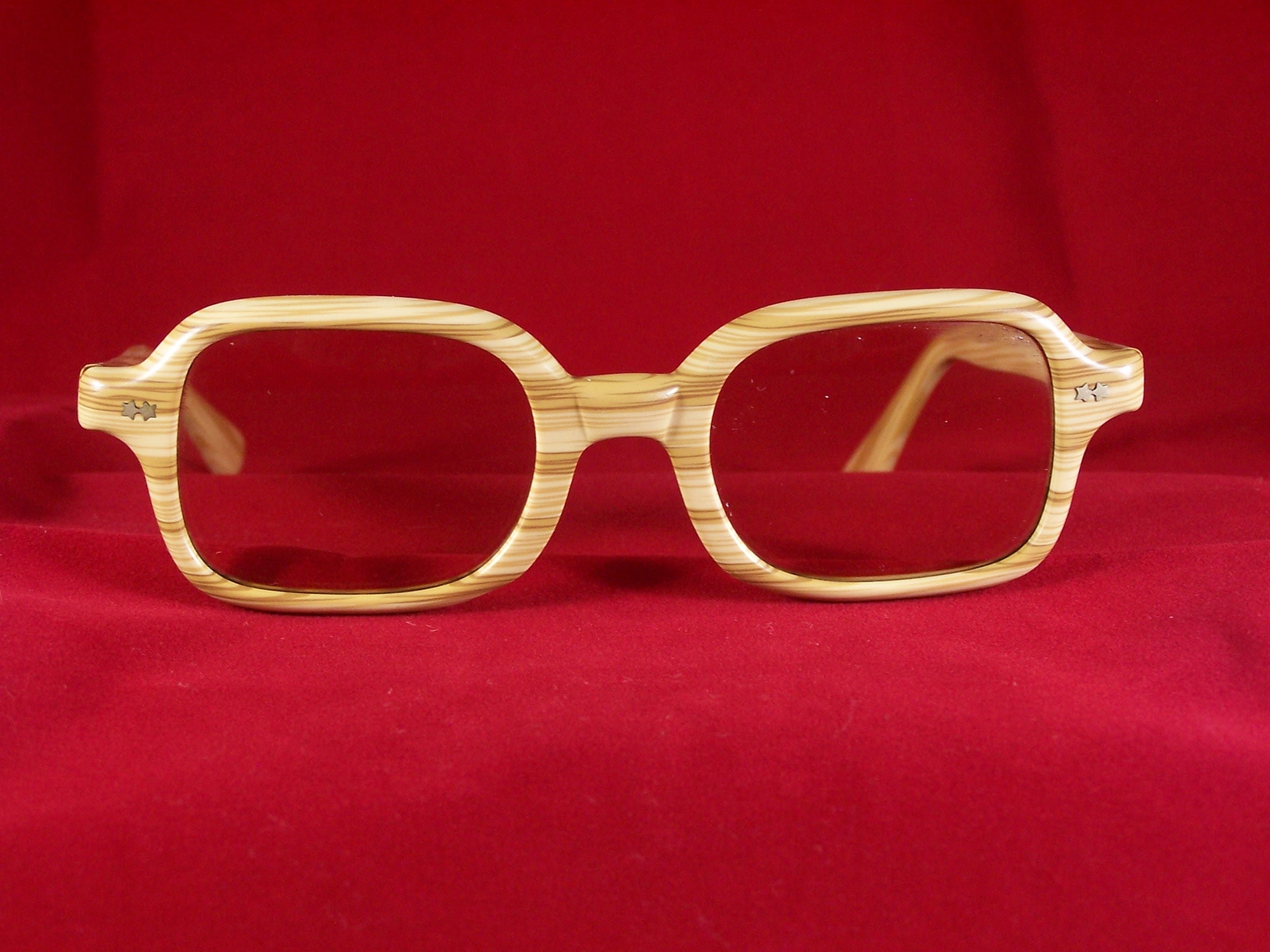 Vintage Wood Grain Style eyeglasses 1980s Retro Tinted Etsy