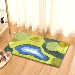 YELLOW FLUFFY BATHROOM Rug Set of 2, Ultra Soft and Quality