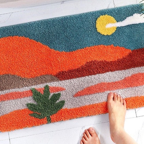 Handcrafted Bath Mat 50x80cm Tufted Plush Washable Bath Etsy