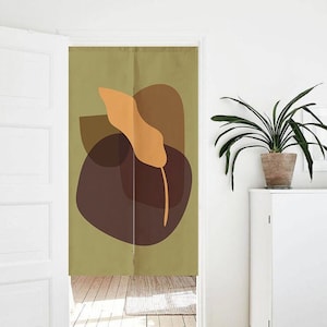 Hand Drawn Pastel Color Shades Art Print Doorway Curtain Noren, Wall Tapestry Video Background Decor,Modern Art Cotton Linen Door Curtain