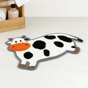 Niedliche Tier Badematte 50 x 80 cm, Plüsch Niedlicher Tier Geformter Bad Teppich, Waschbare Badematte, Unregelmäßig Geformter Teppich, Badezimmer Dekor Badematte