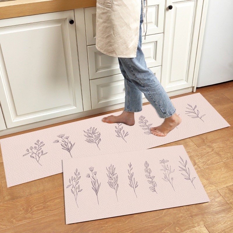 Artnice Kitchen Floor Mats 2 Piece,Floral Anti Fatigue Kitchen Rugs,Cu –  Discounted-Rugs