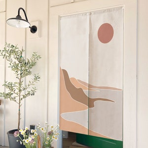 Ikon Doorway Noren Curtain, Art Wall Tapestry for Home Decor, Cotton Linen Curtain, 85x140cm Art Print Doorway Entrance Curtain