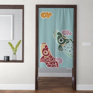 Japanese Door Curtain, Doorway Noren Curtain, Art Wall Tapestry for Home Decor, Cotton Linen Curtain, 33.5 x 55 inch or 85 x 140 cm