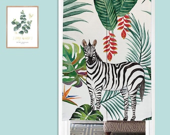 Cortina Noren de puerta con pintura de acuarela, tapiz artístico para pared, decoración del hogar, cortina de algodón, 85 x 140 cm (33,5 x 55 pulgadas), estilo japonés Noren