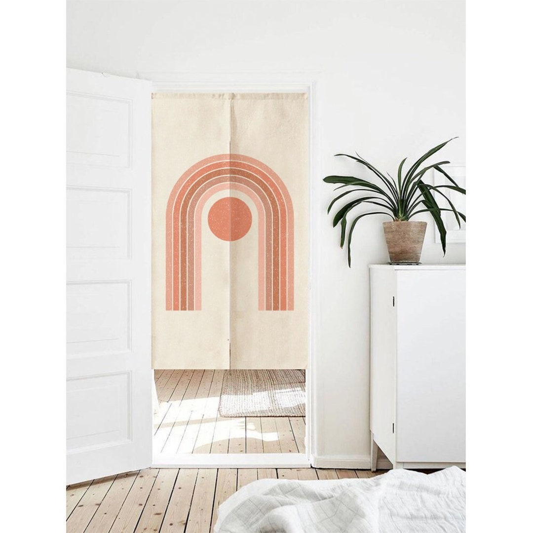 Aesthetic Arch Rainbow Abstract Art Doorway Curtain Noren,simple