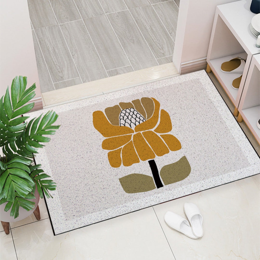 Flower Floor Mat / Rainbow × Ecru beige Flower Floor Mat / Rainbow × Ecru beige 【公式通販】