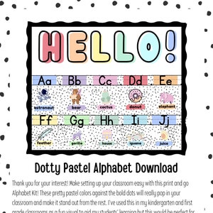 Printable Classroom Dotty Pastel Alphabet