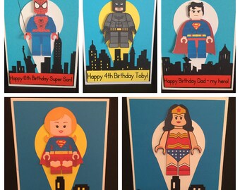 Superhero Birthday Card | Etsy