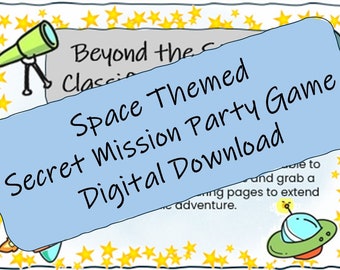 Space Themed Secret Mission - Escape Room for Kids, Party Game, Mystery Puzzle Game, Puzzles for Kids, DIY Party Game