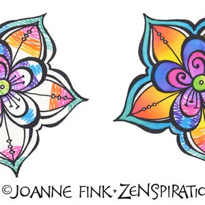 Zenspirations by Joanne Fink Flower Collection Instant Digital Download Printable to Color and Pattern image 4