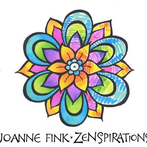 Zenspirations by Joanne Fink Flower Collection Instant Digital Download Printable to Color and Pattern image 3