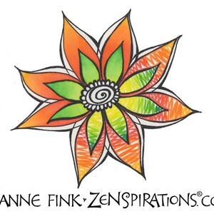 Zenspirations by Joanne Fink Flower Collection Instant Digital Download Printable to Color and Pattern image 5