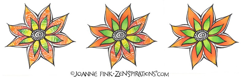 Zenspirations by Joanne Fink Flower Collection Instant Digital Download Printable to Color and Pattern image 5