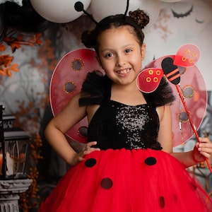 Lady bug costume/ girls lady bug halloween costume/ lady bug/ ladybug dress for girls/ toddler and little girls lady bug
