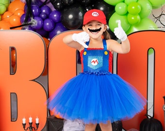 Mario costume/ Super Mario costume for girls /Toddler Mario bros costume / Mario cosplay/ Super Mario dress/Super Mario tutu dress Halloween