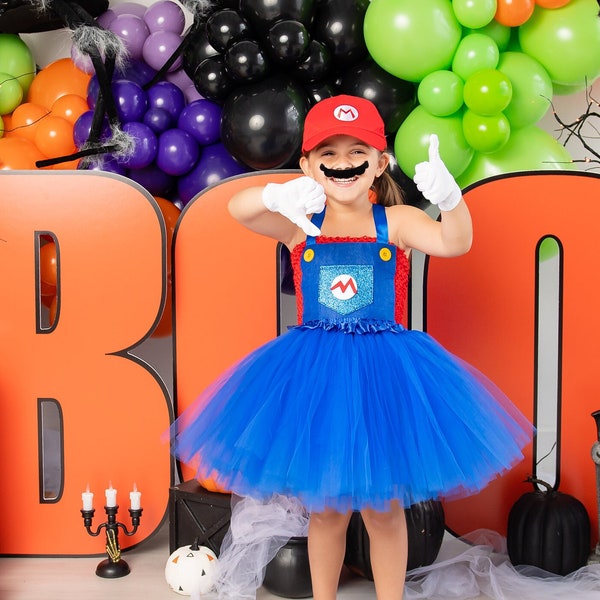 Mario costume/ Super Mario costume for girls /Toddler Mario bros costume / Mario cosplay/ Super Mario dress/Super Mario tutu dress Halloween