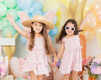 Mädchen-Osterkleid: Hasen-Frühlings-Outfit