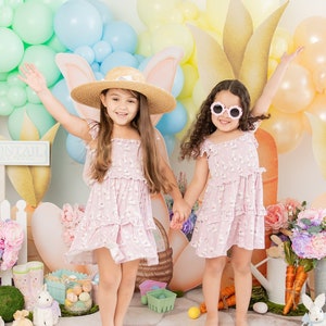 Girls Easter dress/ Toddler Girls Easter Dress/ Matching sibling Spring dress/ Easter dress/ Bunny Rabbit dress/ Girls Easter outfit
