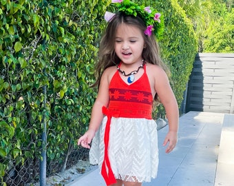 Disney Moana Epilogue Deluxe Child Girls Toddler Costume Hawaiian Princess XS-MD 