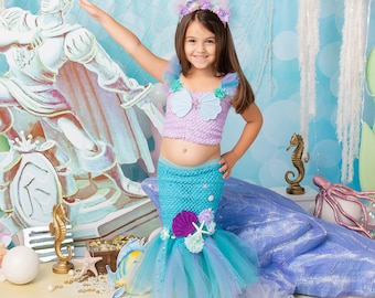 The Little Mermaid costume dress/ Girls Mermaid dress / Mermaid tutu/ Ariel costume/ Ariel mermaid dress/ Mermaid Cosplay/ Mermaid Birthday