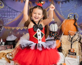 Girls Ringleader Costume: Red Circus Dress, Halloween Ringmaster