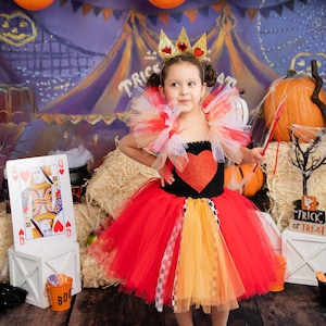 10-16yrs Teen Queen Of Hearts Fancy Dress Costume Alice Book Week Kids  Girls
