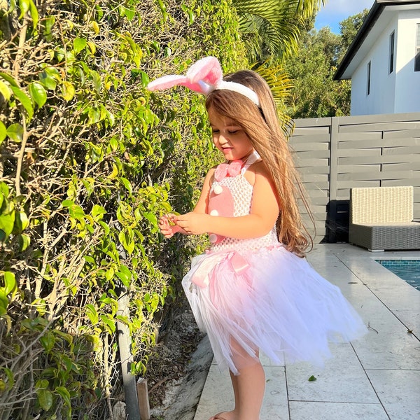 Girls bunny rabbit costume/ Girls bunny Halloween / Girls Easter bunny dress / rabbit dress for girls / Toddler girls bunny dress /