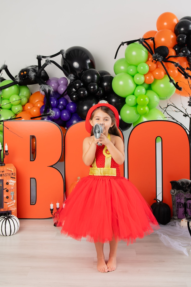 Girls Firefighter Costume Dress: Halloween Cosplay image 2