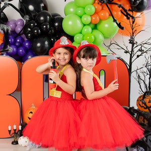 Girls Firefighter Costume Dress: Halloween Cosplay image 3